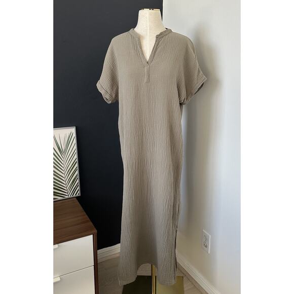 It Is Well Mandarin Gauze Dress Organic Cotton Made In California - Picture 2 of 11